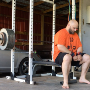 Dennis Cornelius setting up to bench