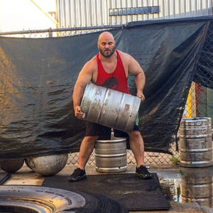 Dennis Cornelius using kegs