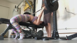 Yolanda Presswood benches in her garage