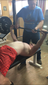 Bench pressing at BarnFit Gym