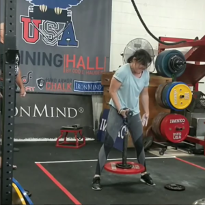 Julia Williams with a World Record on the 3 inch Raptor Handle at an Armlifting USA competition