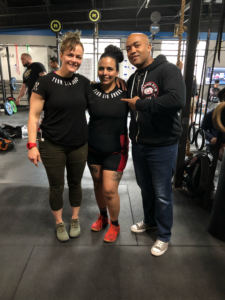 with Coach Lis Saunders and her lifter, Karina Espinosa during the USPA Drug Tested Winter Classic 